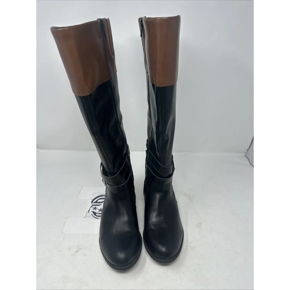 St. John's Bay Douglas‎ Black and Brown Riding Boots - Sz 7.5m
